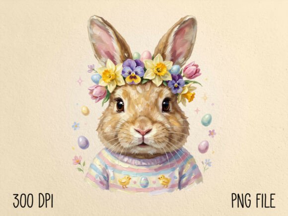 Download Hand Painted Easter Bunny PNG - Hand painted easter Collection