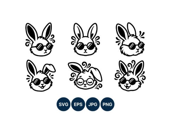 Download Cool Bunny Faces Vector Art - Bunny face Collection