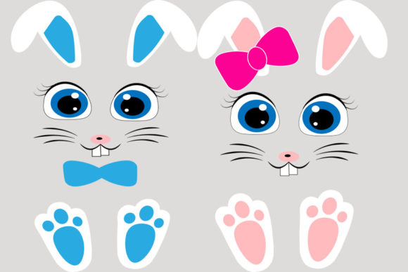 Download Girl Bunny Face, Boy Bunny Face, Easter - Bunny face Collection