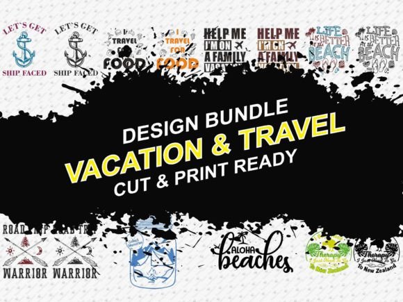 Download Vacation Travel 23 Designs Tshirt Bundle - Tshirt bundle Collection