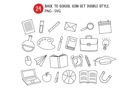 Download Back to School Icon Set Doodle Style - Premium Resources
